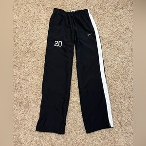 Nike black track pants bottom zipper elastic waist size Small